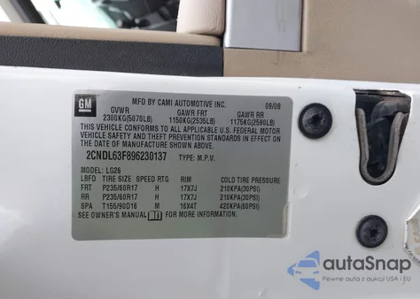 2009 Chevrolet Equinox Lt from USA, damaged, VIN 2CNDL63F896230137
